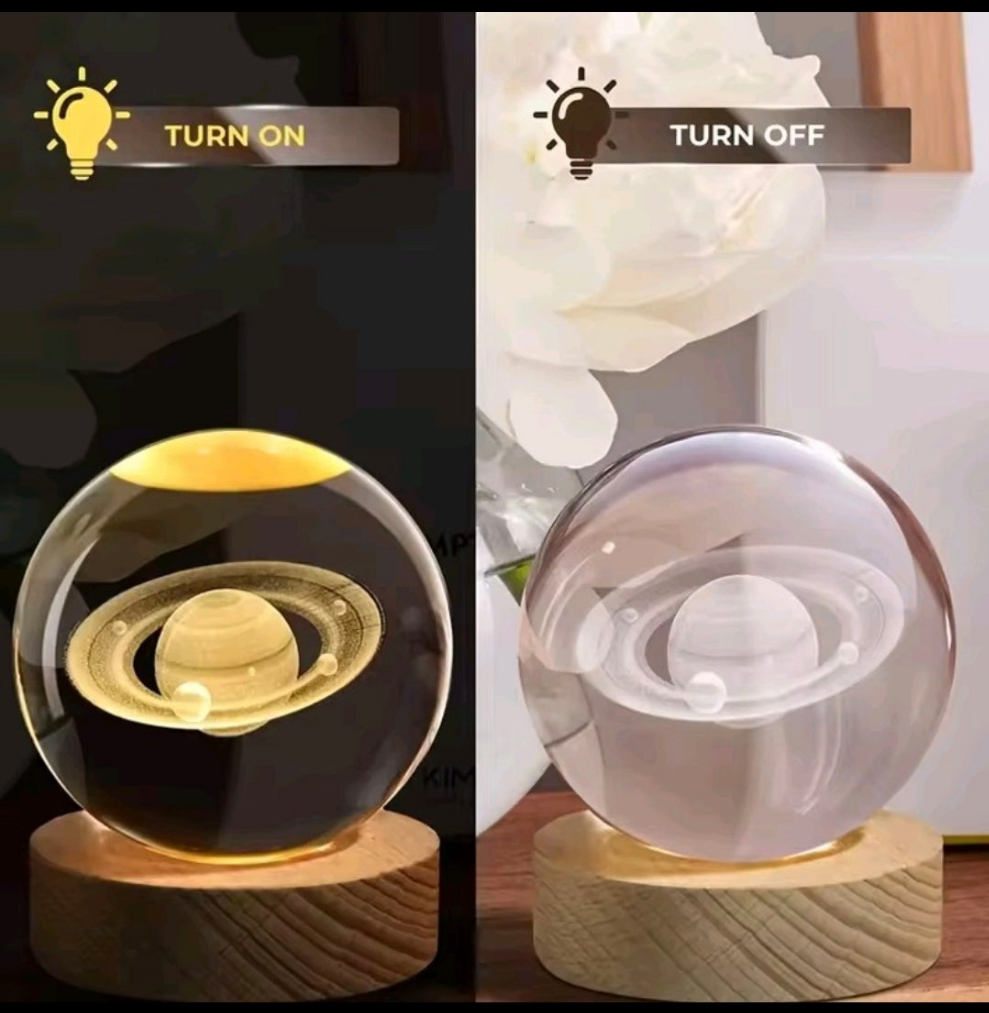 Bola de cristal giratoria diseño galaxia