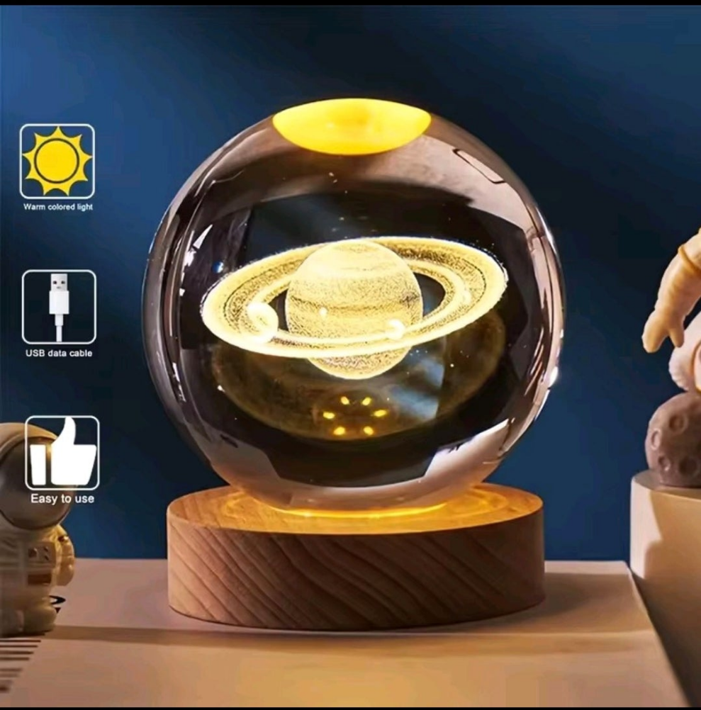 Bola de cristal giratoria diseño galaxia